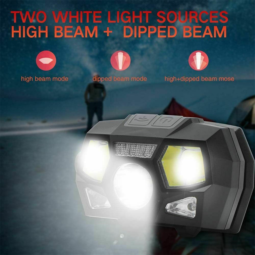 Usb Rechargeable Sensor Induction  Headlight Comfortable Adjustable Buckle Lightweight Waterproof Led Torch Multipurpose Sports Light Model 101 Induction Headlight