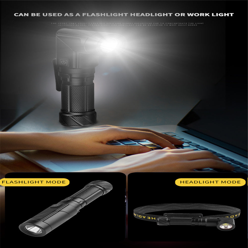 Flashlight XPG Fixed Focus Flashlight Multi-function Strong Light Reflective Headlight For Outdoor Camping W303+USB cable(no battery)