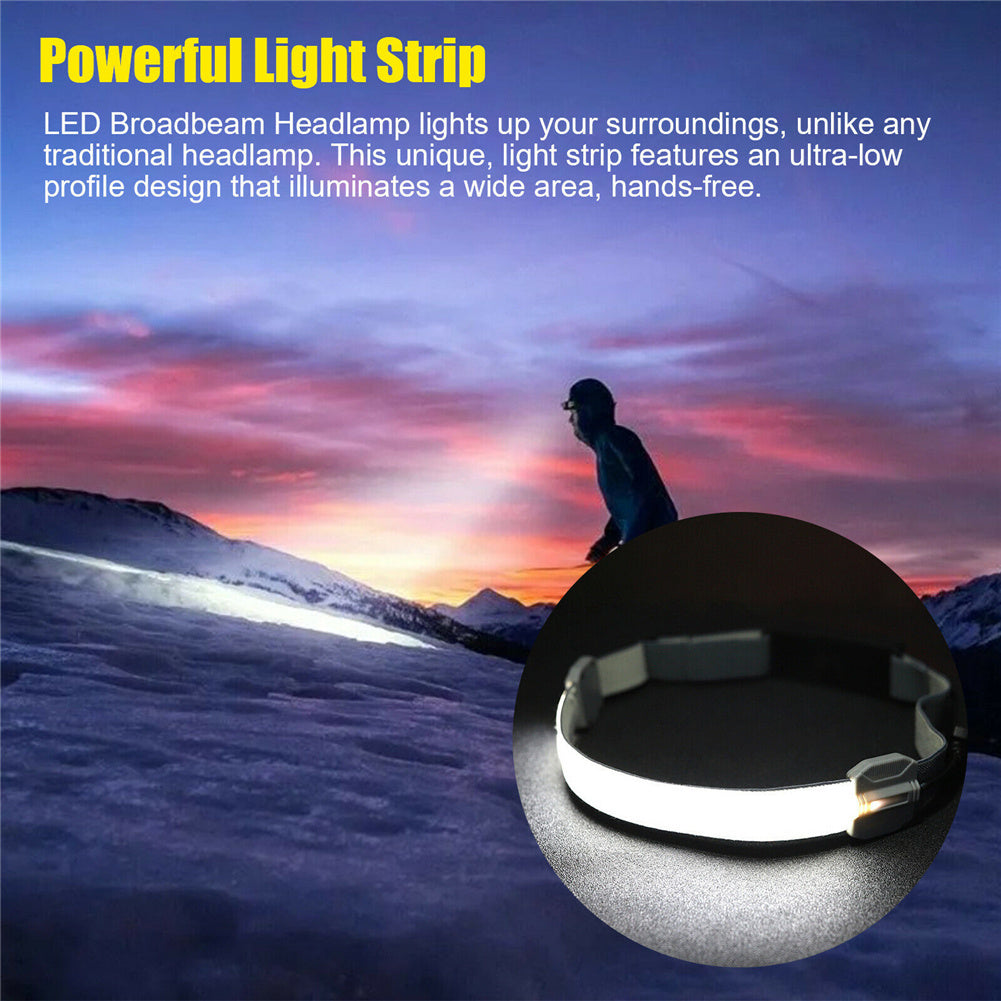 Cob Led Headlight 3 Modes Torch Flashlight Work Light Head Band Lamp Grey