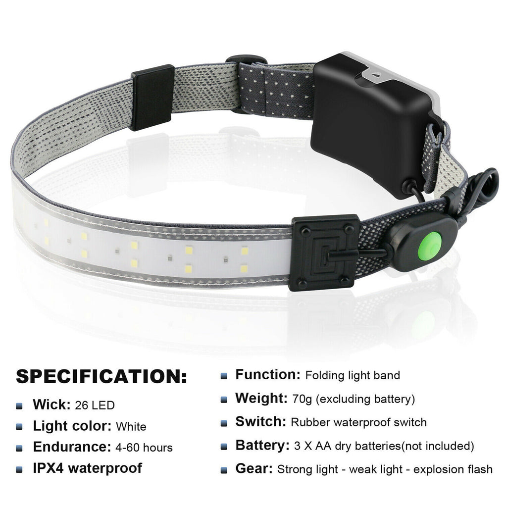 Foldable Led Headlight 3 Mode Waterproof 3-level Dimming Work Light Bar