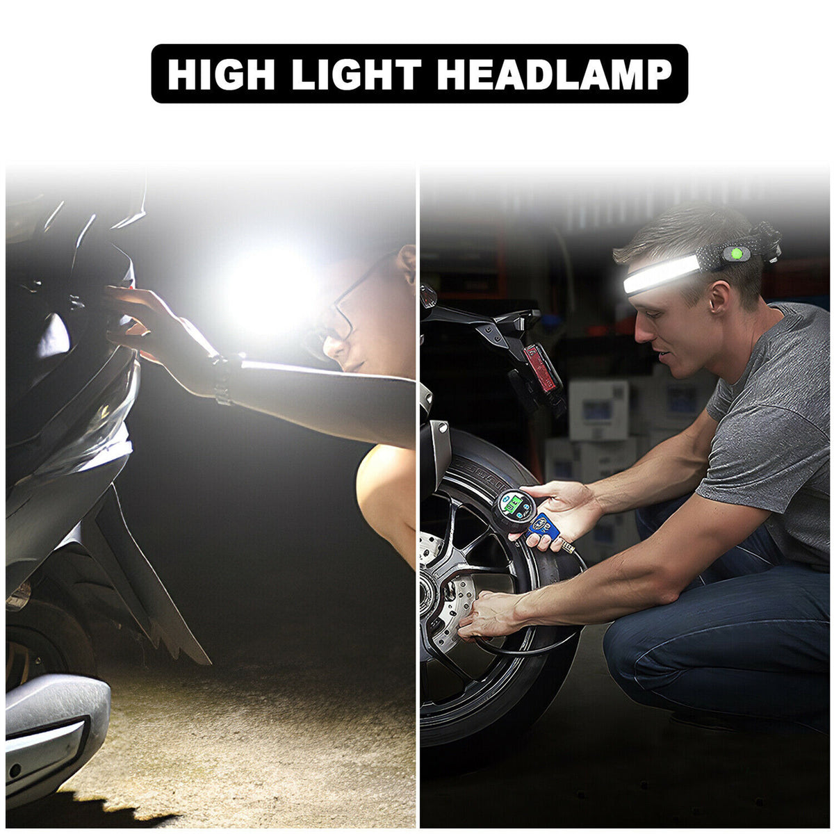 Foldable Led Headlight 3 Mode Waterproof 3-level Dimming Work Light Bar