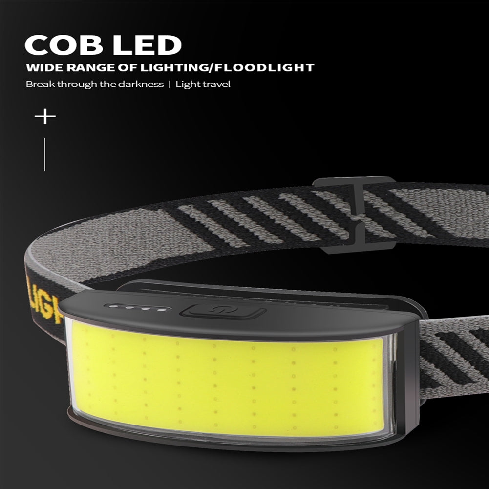 Cob Led Headlight Built-in 1000mah Battery Portable Type-c Rechargeable Head-mounted Flashlight Torch