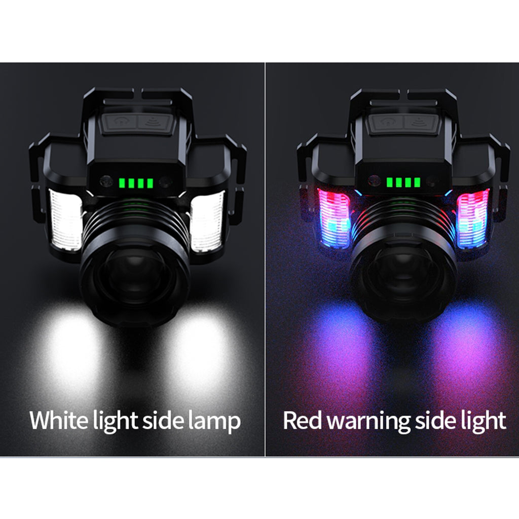 Portable Led Headlight 90 Degree Adjustment Ipx4 Waterproof Telescopic Zoom Flashlight H03