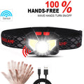 Handheld Led Headlight 8 Modes Powerful Motion Sensor Cob Flashlight Torch Head Lamp for Camping Fishing