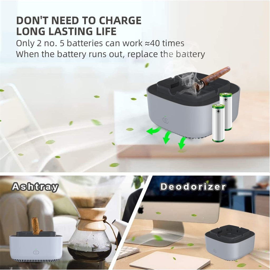 3v Negativeion Ashtray Silent Auto Power-off Air Purifier Filter Harmful Substances Reduce Second-hand Smoke blue