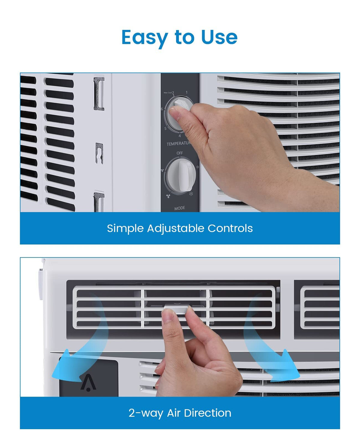 US GARVEE 5000 BTU Window Air Conditioner Window AC Unit with Controls and Reusable Filter