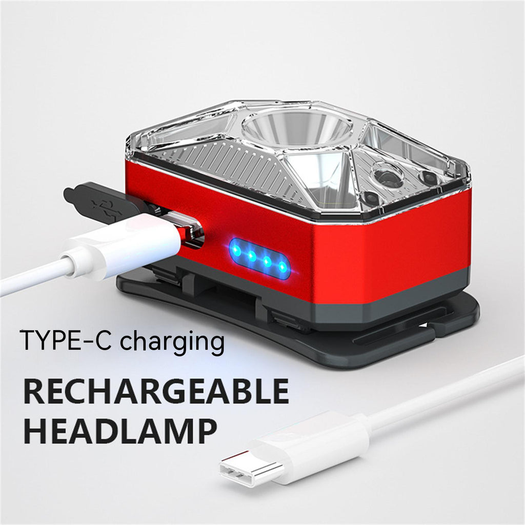 Portable Mini Cob Led Headlight Usb Charging Head-mounted Flashlight Torch Outdoor Fishing Light blue