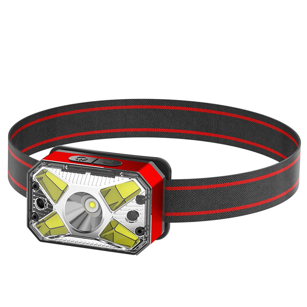 Portable Mini Cob Led Headlight Usb Charging Head-mounted Flashlight Torch Outdoor Fishing Light red