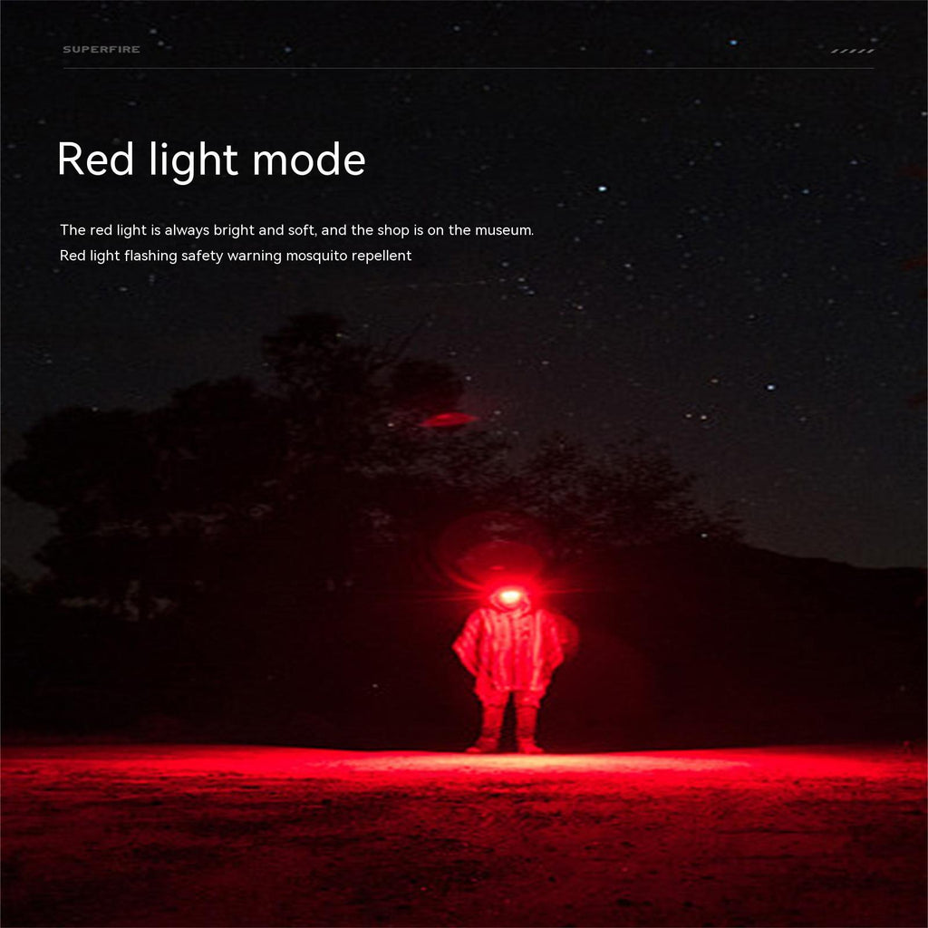 Portable Mini Cob Led Headlight Usb Charging Head-mounted Flashlight Torch Outdoor Fishing Light red