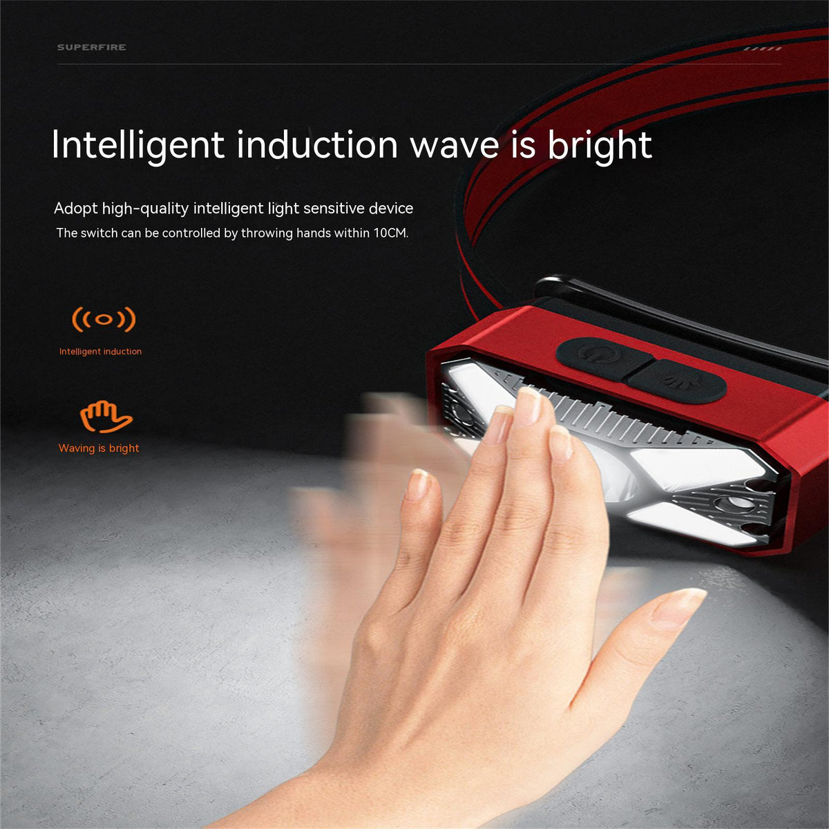 Portable Mini Cob Led Headlight Usb Charging Head-mounted Flashlight Torch Outdoor Fishing Light red