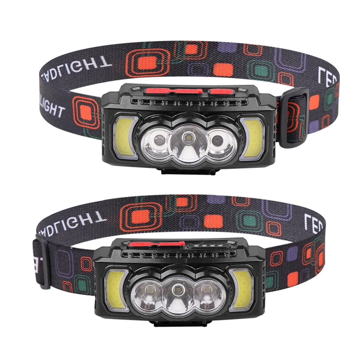 Powerful Led Headlight Ipx4 Waterproof Usb Charging Wave Sensor Power Display Strong Light Head Lamp light induction
