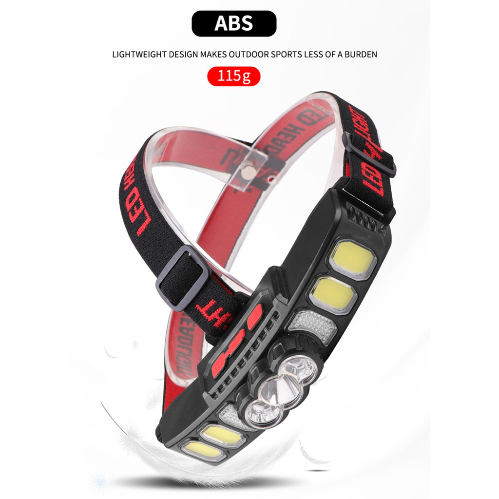 Powerful Led Headlight Usb Charging Wave Sensor Power Display Strong Light Head Lamp Flashlight Lantern light sensor
