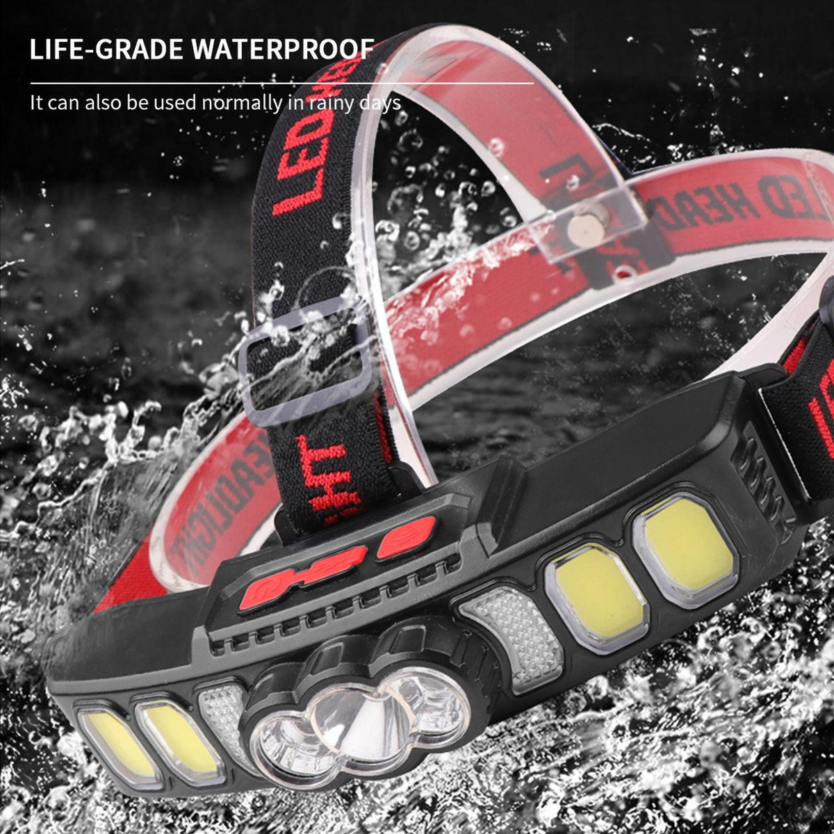 Powerful Led Headlight Usb Charging Wave Sensor Power Display Strong Light Head Lamp Flashlight Lantern light sensor
