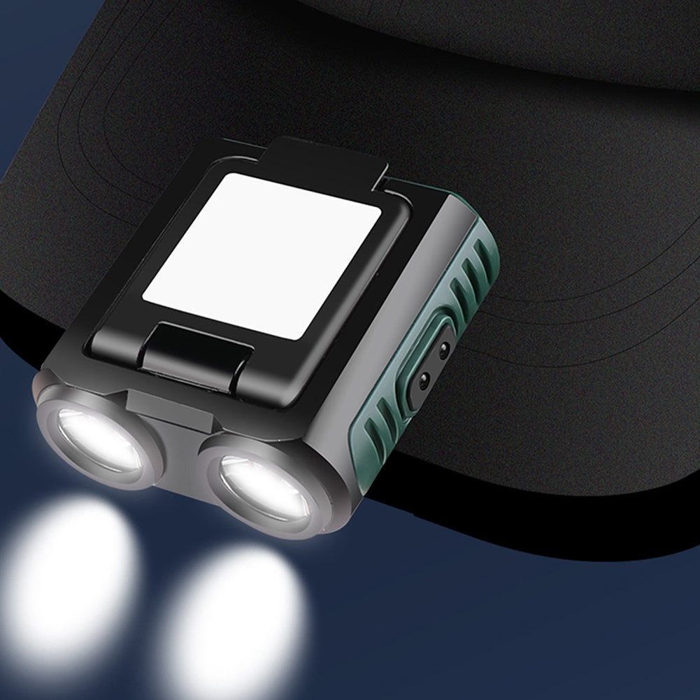Running Light Rotatable Cap Hat Light Clip On Flashlight Lights Waterproof Hat Clip Light For Night Running Camping Hiking Travel G11 headlight+belt+USB cable