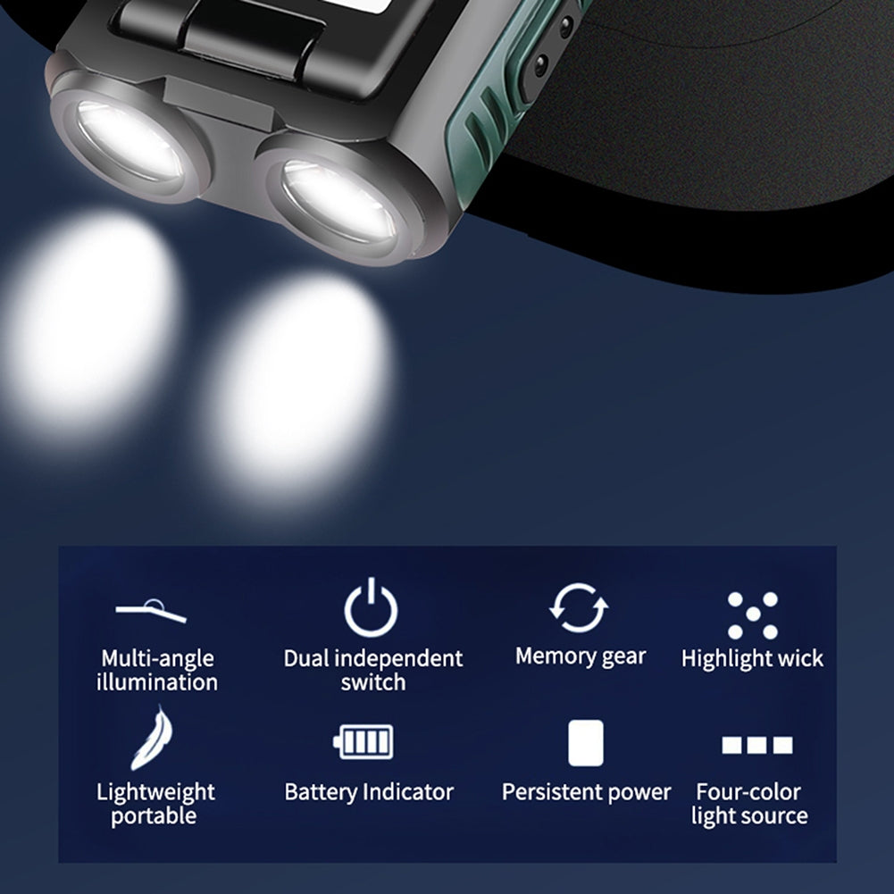 Running Light Rotatable Cap Hat Light Clip On Flashlight Lights Waterproof Hat Clip Light For Night Running Camping Hiking Travel G11 headlight+belt+USB cable