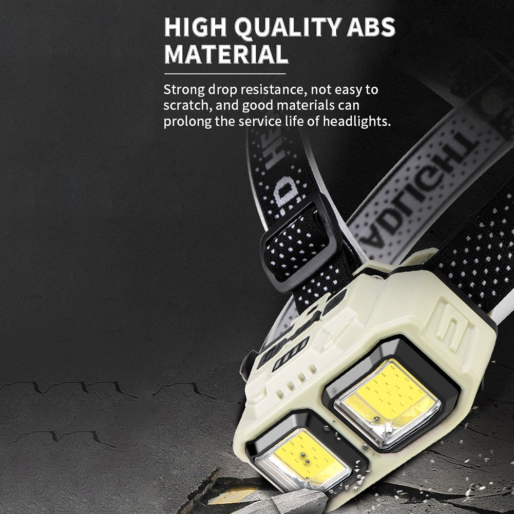 XPE+COB Headlights USB Rechargeable IPX4 Waterproof Power Display Motion Sensor Head Lamp For Camping Mountaineering Running 815S Induction