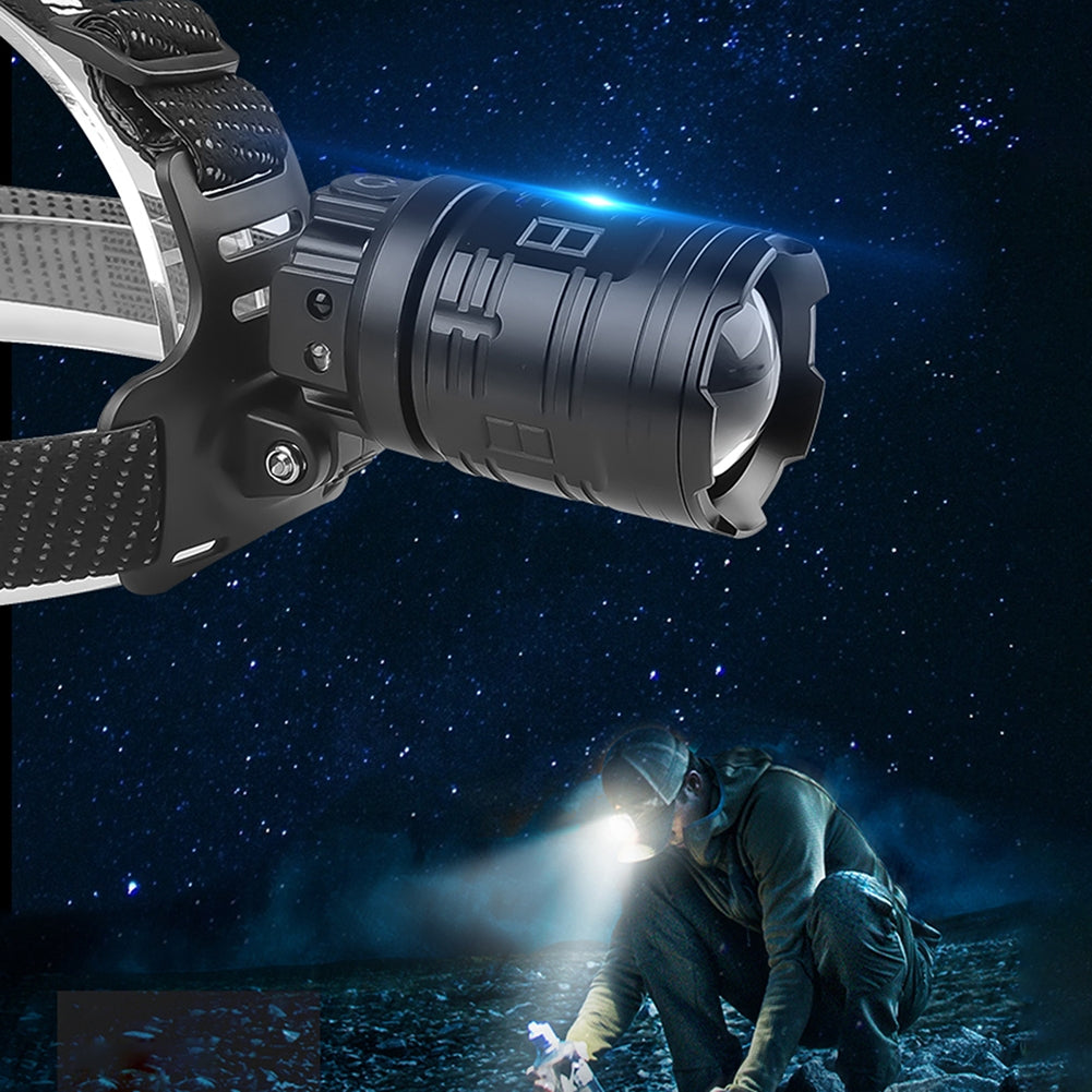 4 Modes Headlamp Waterproof LED Head Lamp Super Bright Head Lamp Flashlight For Outdoor Camping Running Hunting Reading 6578-P70 headlight + USB cable (without battery)