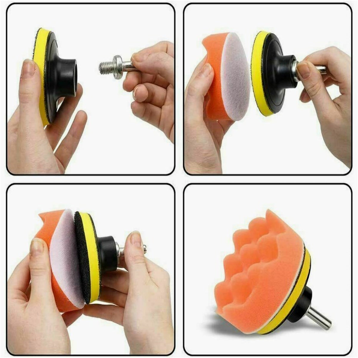 12 Pieces 3 Inch Buffing Polishing Pads Buffer Polisher Kit Headlight Restoration Kit For Polishing Waxing Sealing Glaze 3 inch 12 piece set M10