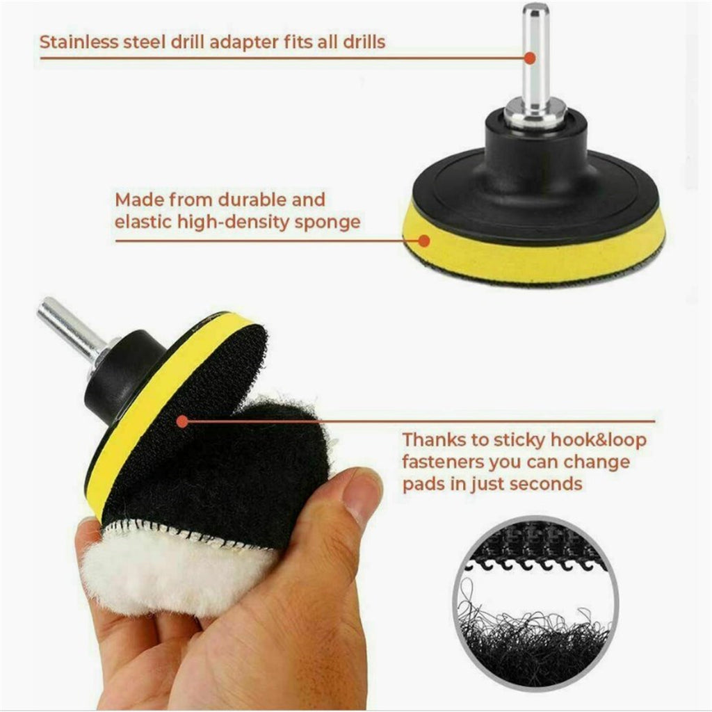 12 Pieces 3 Inch Buffing Polishing Pads Buffer Polisher Kit Headlight Restoration Kit For Polishing Waxing Sealing Glaze 3 inch 12 piece set M10