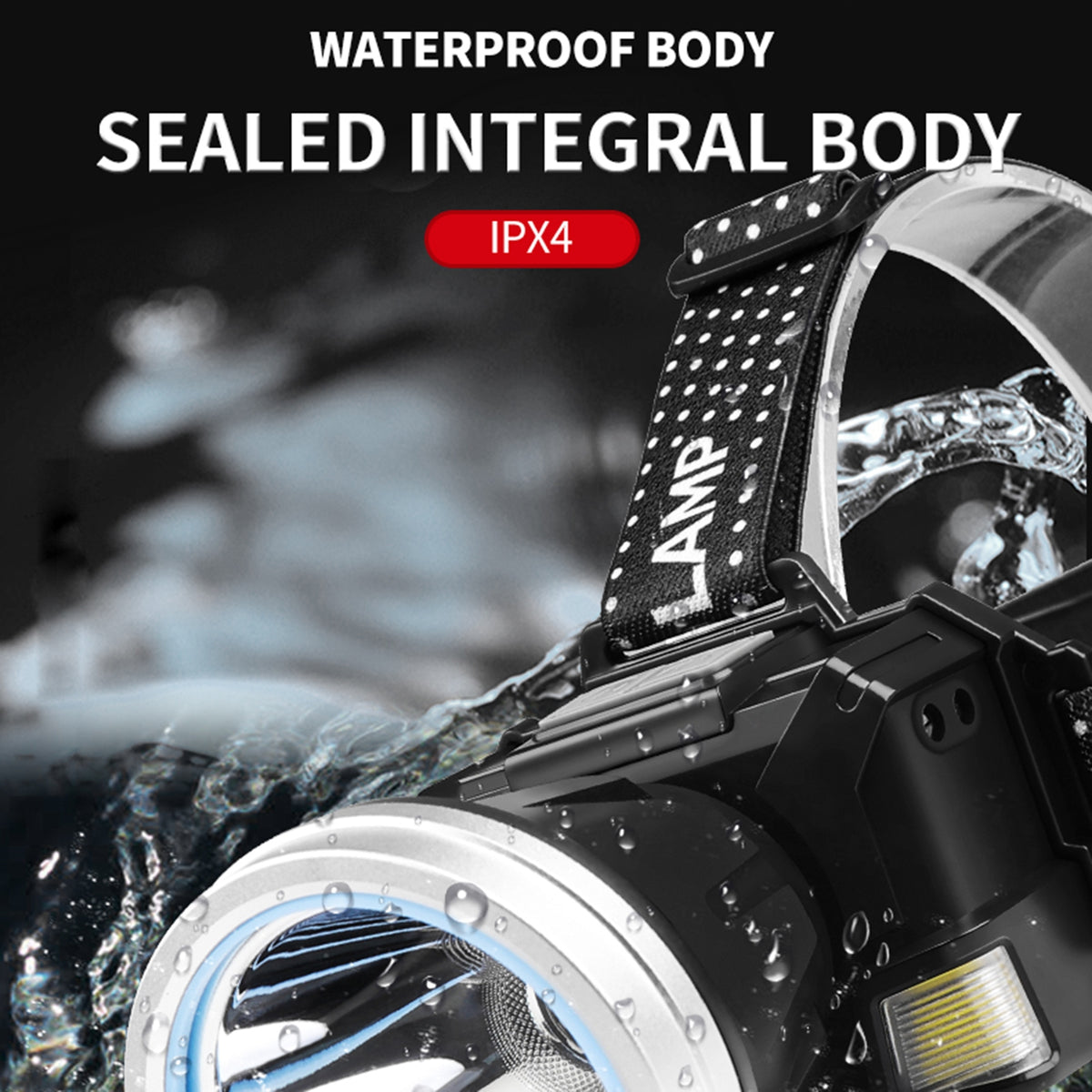 LED Headlamp 30W Strong Light Rechargeable Sensing Headlight IPX4 Waterproof Adjustable Headlamps For Outdoor Camping Fishing Hiking as shown