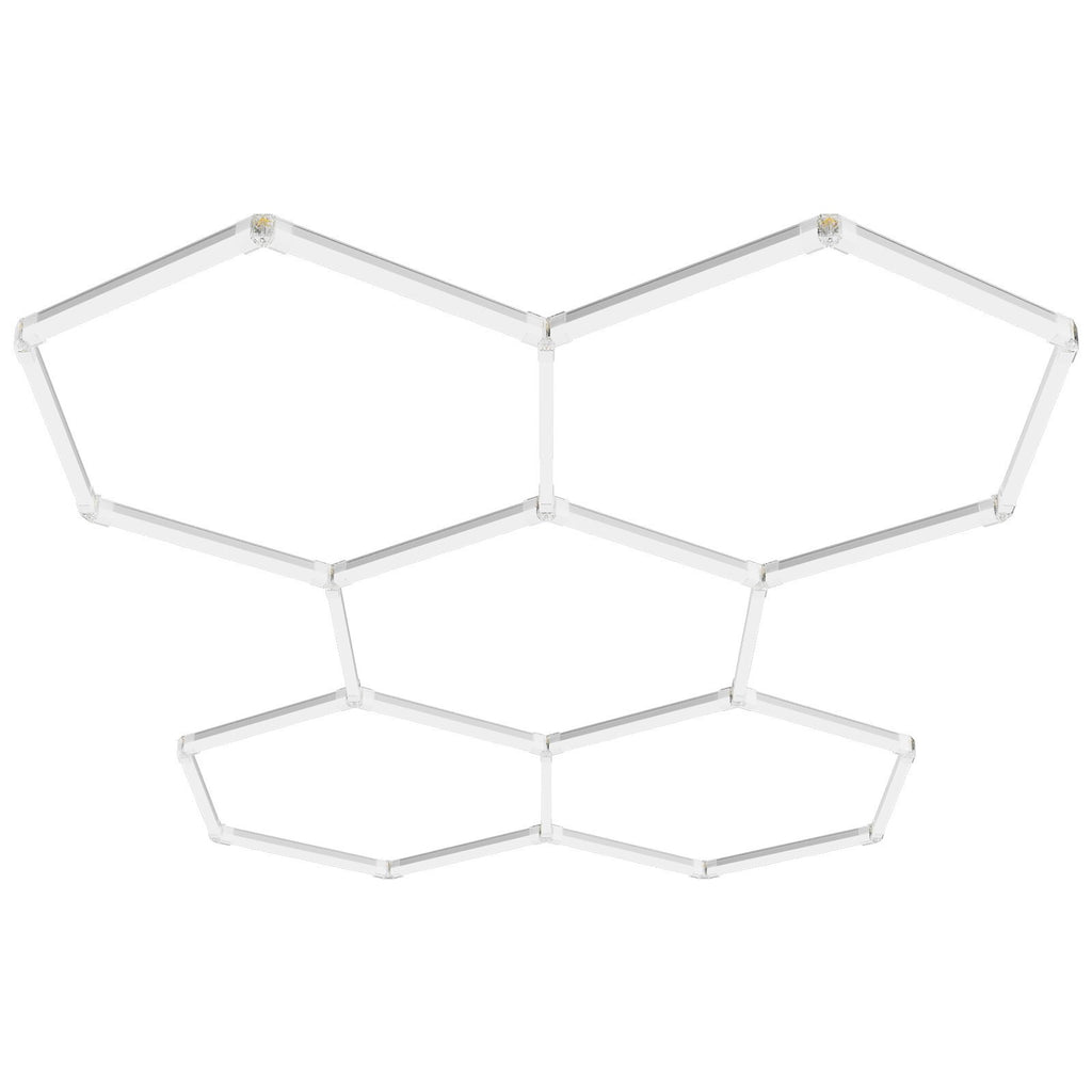 Hexagon Garage Lights, 26400LM, 6500K 5 Grid Systems Honeycomb Hexagonal Garage LED Lights, DIY Cool White Car Detailing Garage Ceiling Lighting Bright Shop Light for Gym Basement Workshop