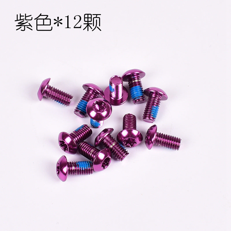 12PCS/Pack Colorful MTB Bike Bicycle Disc Brake Rotor Torx T25 Bolts Stainless Steel M5*10mm Road Bike Disc Brake Rotor Screws Red 12 / box