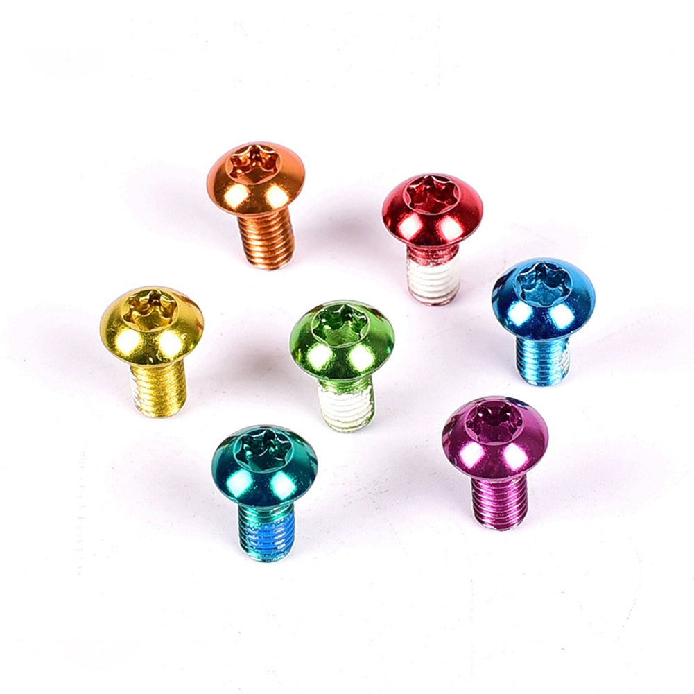 12PCS/Pack Colorful MTB Bike Bicycle Disc Brake Rotor Torx T25 Bolts Stainless Steel M5*10mm Road Bike Disc Brake Rotor Screws Red 12 / box
