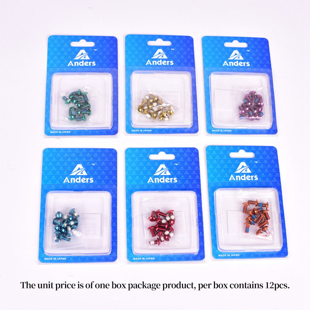12PCS/Pack Colorful MTB Bike Bicycle Disc Brake Rotor Torx T25 Bolts Stainless Steel M5*10mm Road Bike Disc Brake Rotor Screws Red 12 / box