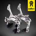 Highway Brake Caliper Rode Bike C Brake Calipers  Dual-Pivot U-shape Bike Brake Accessories Silver_Set before and after the clamp