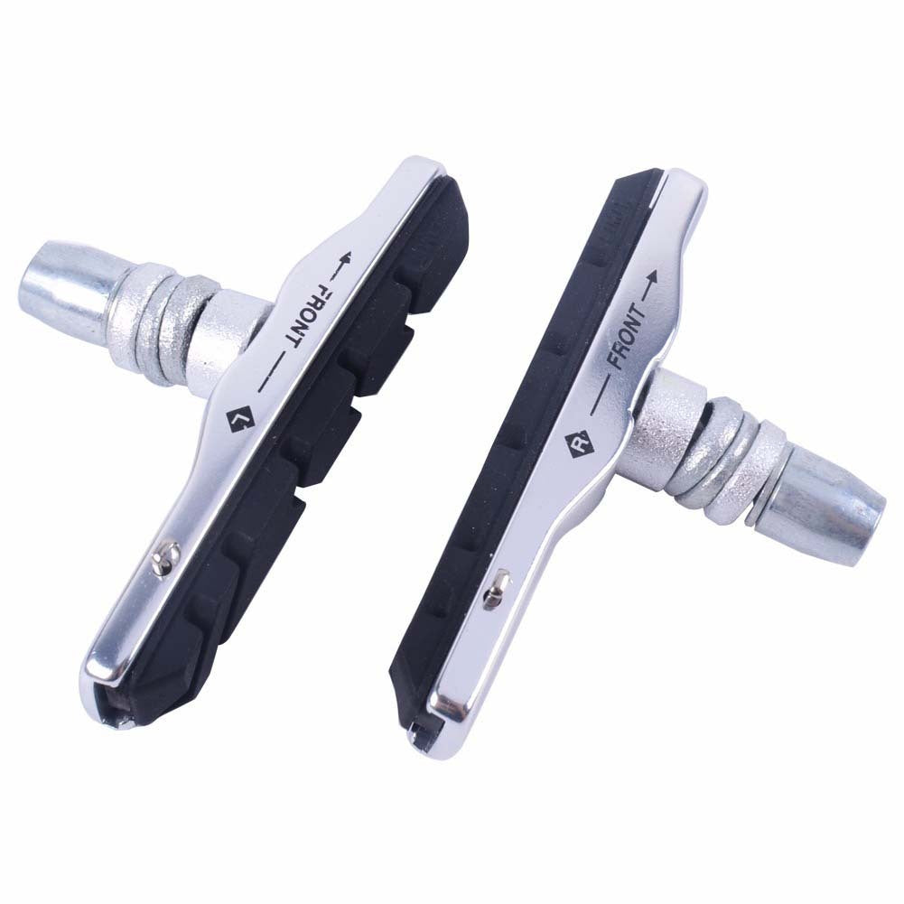 1 Pair ZTTO MTB V-Brake Pads Mountain Bike Road Bicycle Cycling Braking Blocks Rubber Holders Silver