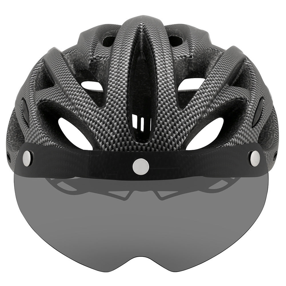 Cairbull Helmet Ultralight Off-road Mountain Bike Cycling Helmet with Removable Visor Taillight black_M / L (54-61CM)