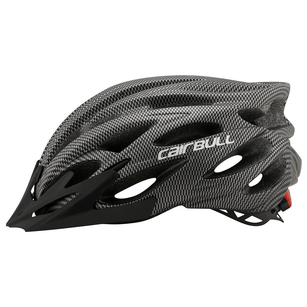 Cairbull Helmet Ultralight Off-road Mountain Bike Cycling Helmet with Removable Visor Taillight black_M / L (54-61CM)