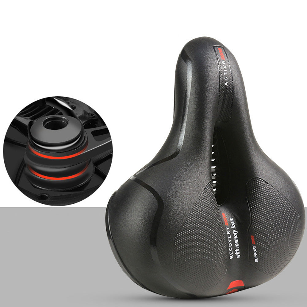 Bike Saddle Bicycle Seat Comfortable Wide Big Bum Bicycle Soft Saddle Riding Equipment Accessories Shock absorber black red