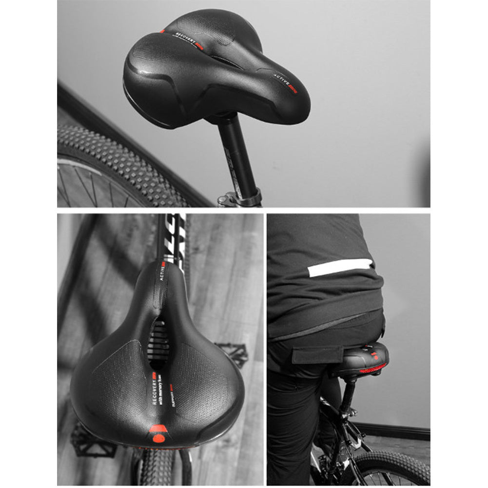Bike Saddle Bicycle Seat Comfortable Wide Big Bum Bicycle Soft Saddle Riding Equipment Accessories Shock absorber black red
