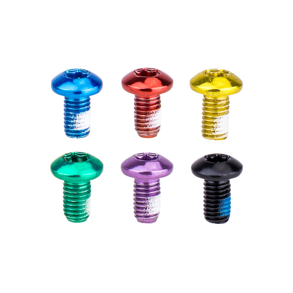 12PCS Colorful Bicycle Disc Brake Rotor Torx Bolts T25 M5x10mm MTB Bike Alloy Steel Disc Brake Rotor Fixing Screws black