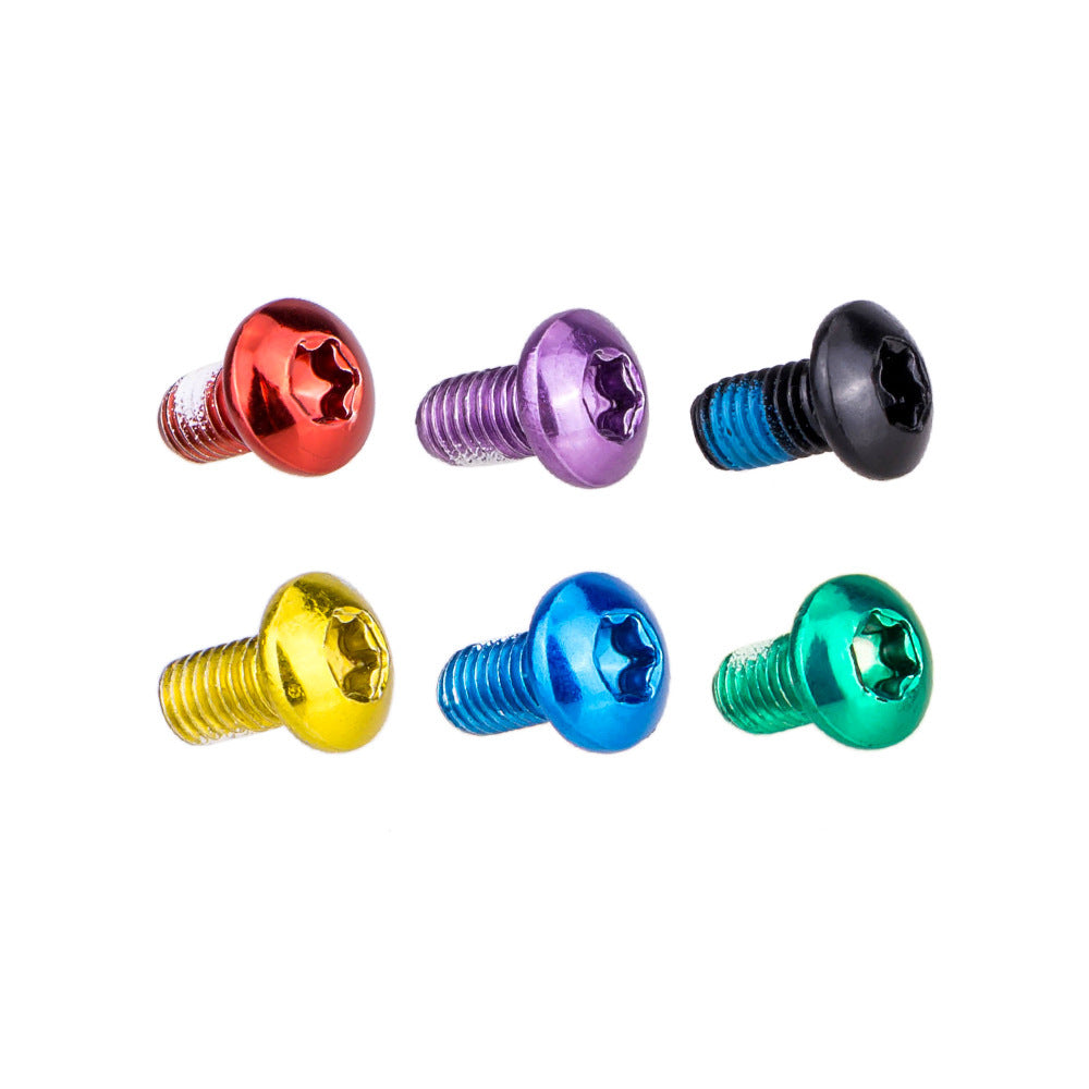 12PCS Colorful Bicycle Disc Brake Rotor Torx Bolts T25 M5x10mm MTB Bike Alloy Steel Disc Brake Rotor Fixing Screws black