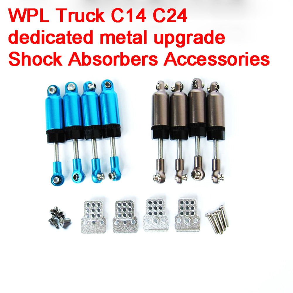 DIY Upgrade Parts Set Shock Sbsorbers/Extension Seat for RC CAR WPL Truck C14 C24 Blue 4 shock absorbers + 4 extenders