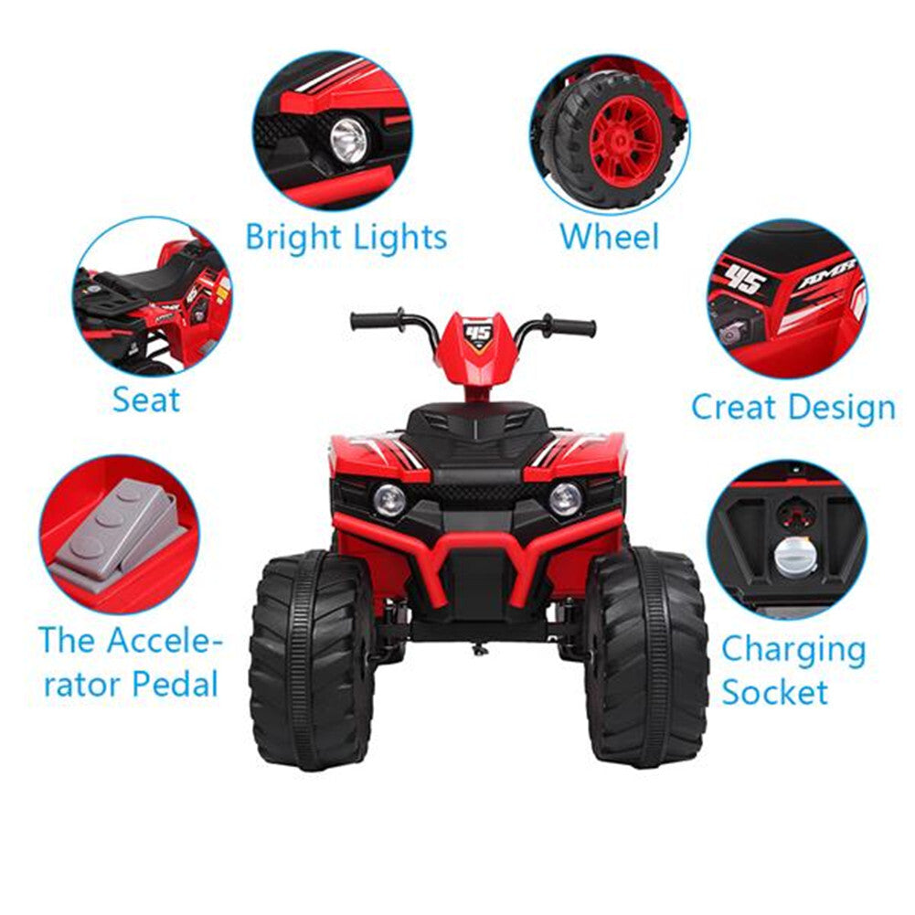 US Original LEADZM Electric  Car Lz-9955 12v7ah Atv Toy With Led Headlight Dual-drive Battery Slow Start Black&red