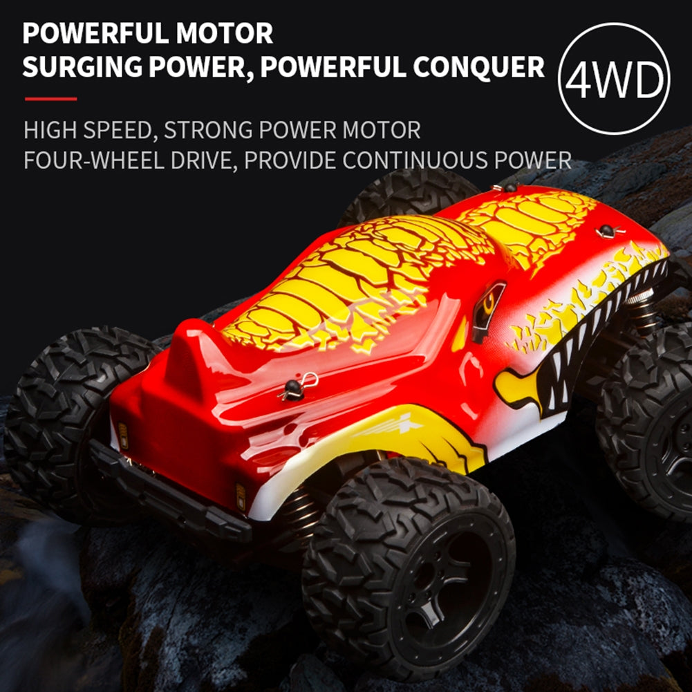 866-166 2.4g 35 Km/h 1:16 High Speed Car Spring Stroke Adjustable Shock Absorber 390 Motor (with Brush) Remote  Control  Car Yellow