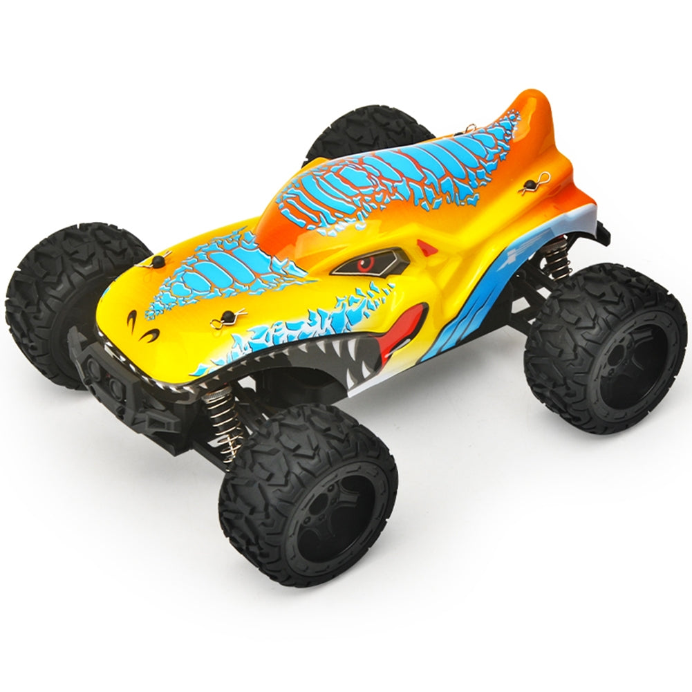 866-166 2.4g 35 Km/h 1:16 High Speed Car Spring Stroke Adjustable Shock Absorber 390 Motor (with Brush) Remote  Control  Car Yellow