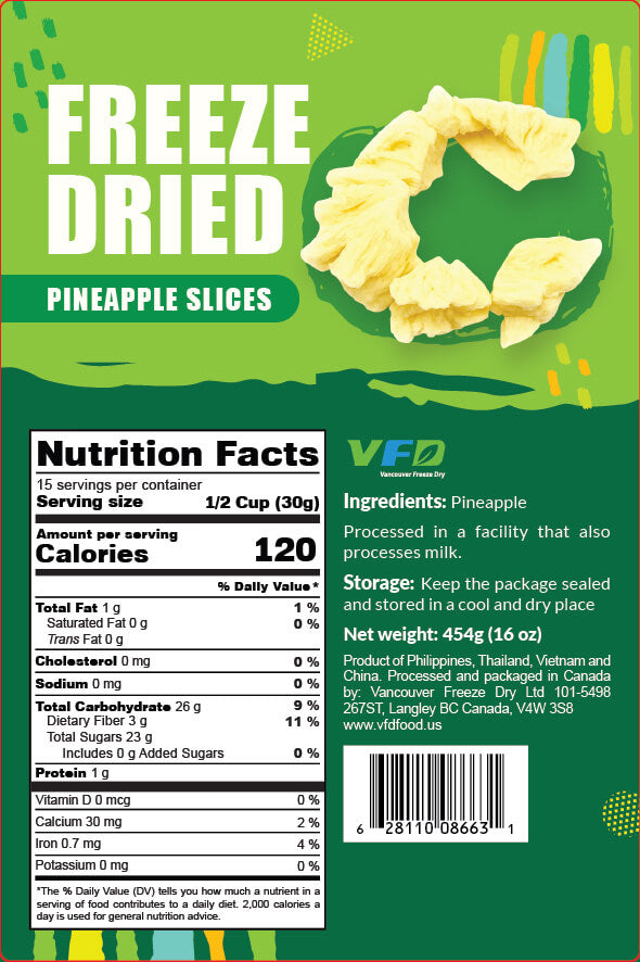 Freeze-Dried Pineapple Slices - Pineapple Slice for Snacking - Single Ingredient