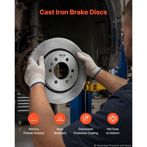 Front Brake Kit Ceramic Brake Pads & Hollow Brake Rotors Replacement, Compatible with 015-2020 Ford F-150, 2010-2014 Ford F-150 (6 Lug Models), 2010-2021 Ford Expedition & Lincoln Navigator