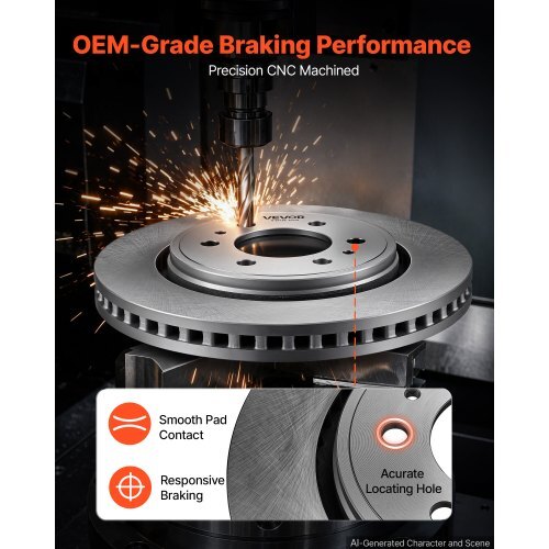 Front Brake Kit Ceramic Brake Pads & Hollow Brake Rotors Replacement, Compatible with 015-2020 Ford F-150, 2010-2014 Ford F-150 (6 Lug Models), 2010-2021 Ford Expedition & Lincoln Navigator