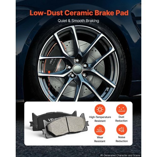 Front & Rear Brake Kit Ceramic Brake Pads and Drilled Slotted Rotors, Compatible with 2012-2017 Toyota Camry, 2013-2018 Toyota Avalon, 2013-2018 Lexus ES 350, 2013-2018 Lexus ES 300h