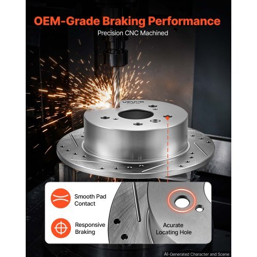 Front & Rear Brake Kit Ceramic Brake Pads and Drilled Slotted Rotors, Compatible with 2012-2017 Toyota Camry, 2013-2018 Toyota Avalon, 2013-2018 Lexus ES 350, 2013-2018 Lexus ES 300h