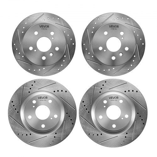 Front & Rear Brake Kit Ceramic Brake Pads and Drilled Slotted Rotors, Compatible with 2012-2017 Toyota Camry, 2013-2018 Toyota Avalon, 2013-2018 Lexus ES 350, 2013-2018 Lexus ES 300h