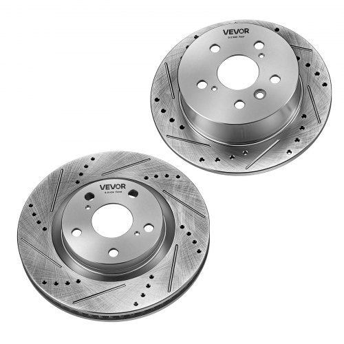 Front & Rear Brake Kit Ceramic Brake Pads and Drilled Slotted Rotors, Compatible with 2012-2017 Toyota Camry, 2013-2018 Toyota Avalon, 2013-2018 Lexus ES 350, 2013-2018 Lexus ES 300h