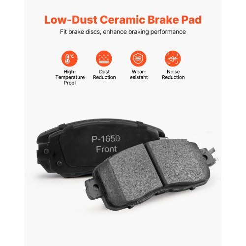 Front and Rear Brake Kit Compatible with 2013 Nissan Altima (Base, SL, SV & S Sedan), 2014-2018 Nissan Altima, 2019-2023 Nissan Altima (with Manual Parking Brake), Hollow Structure Front Rotors