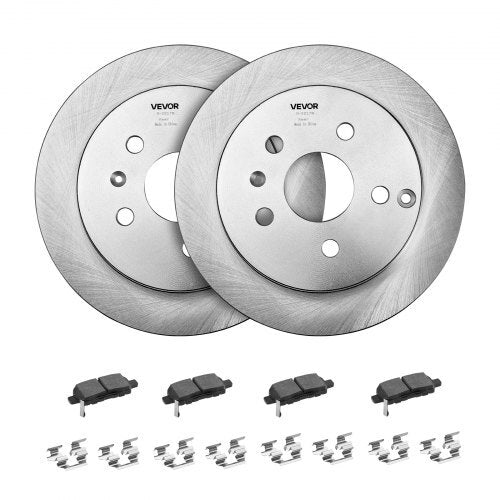 Front and Rear Brake Kit Compatible with 2013 Nissan Altima (Base, SL, SV & S Sedan), 2014-2018 Nissan Altima, 2019-2023 Nissan Altima (with Manual Parking Brake), Hollow Structure Front Rotors