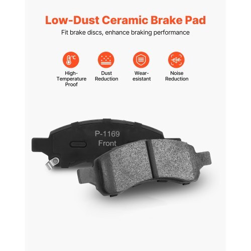 Front & Rear Brake Kit Compatible with 2008-2017 Buick Enclave, 2009-2017 Chevrolet Traverse/2007-2010 Saturn Outlook, 2007-2016 GMC Acadia/2017 GMC Acadia Limited, Hollow Brake Rotors Pads Kit